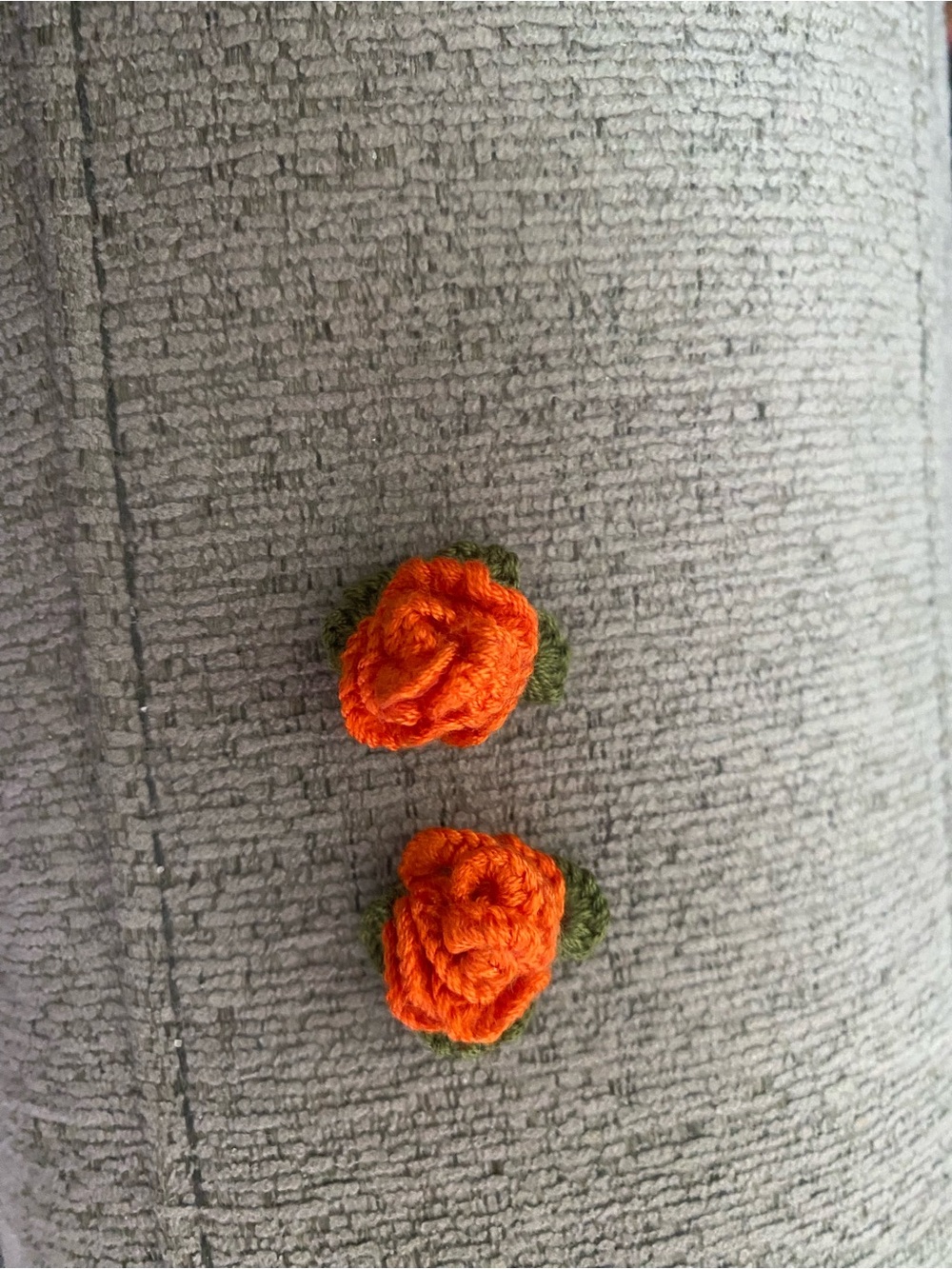 Mexican cempasuchil flowers Handmade Orange Crochet Earrings